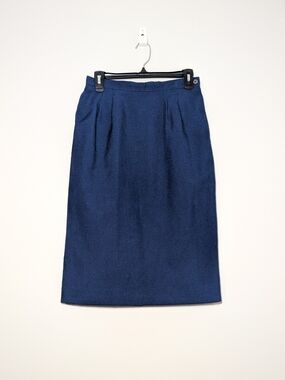 Vintage Barclay Square Navy Pencil Skirt, Size 10, High Waist, Officecore, 90s